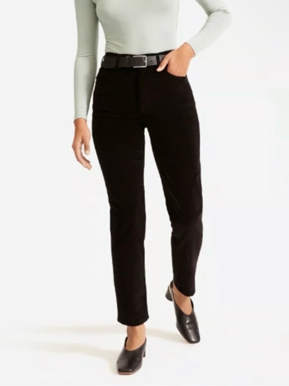 Everlane The Cheeky Straight Baby Cord Pants Regular | Black